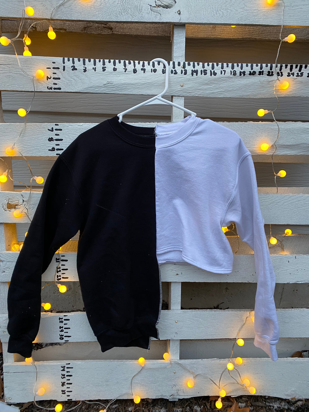 X-LARGE Uneven Half and Half Crewneck/Crop Top